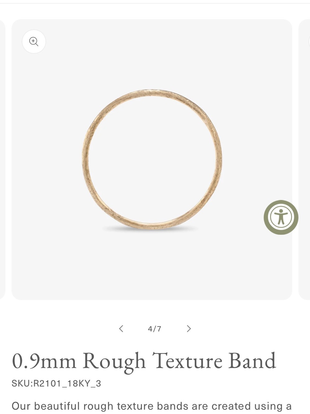 Satomi Kawakita Sz 7 18k 0.9mm Rough Texture Gold Band Catbird - Picture 3 of 9
